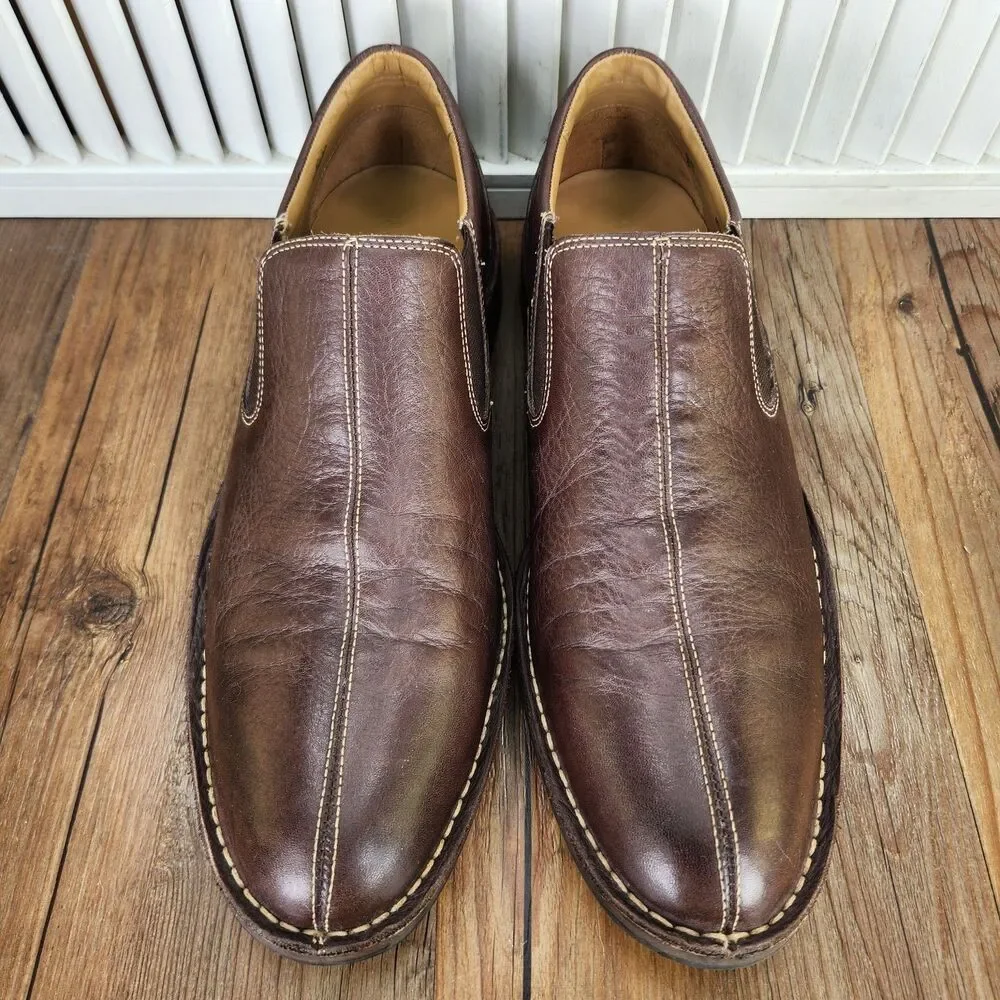 Cole Haan Grand.OS C13256 Mens Size 11.5 M Brown Leather Split Toe Loafers Shoes